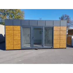 Kancelársky a obytný kontajner D18 s dreveným obkladom