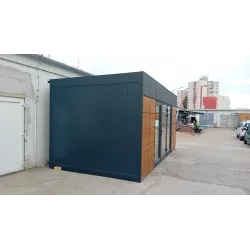 Kancelársky a obytný kontajner D18 s dreveným obkladom