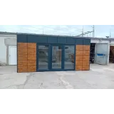 Kancelársky a obytný kontajner D18 s dreveným obkladom